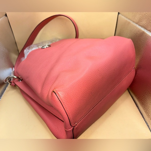 COACH Charlie  Bucket 55200 CONFETTI PINK/BRASS Salmon pink Barbie core - Picture 13 of 13